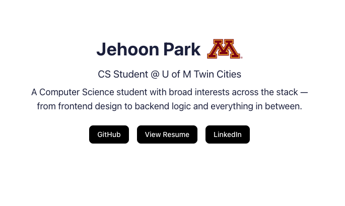 Jehoon Portfolio Screenshot